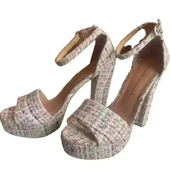 CHINESE LAUNDRY Avenue Tweed sky high chunky plaid block platform shoe size 9.5 - Picture 5 of 15